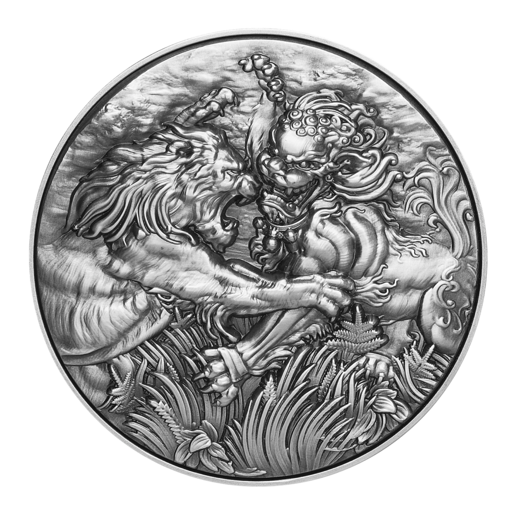 African Lion vs Chinese Guardian Lion 2 oz silver Coin – Precious Metal