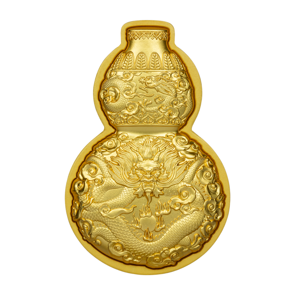Dragon Hulu Bottle Gourd 1 Oz Silver Coin Antique Gold Precious chronos-dual-essence-2-oz-silver-coin-2000-francs-cameroon-2023-antique