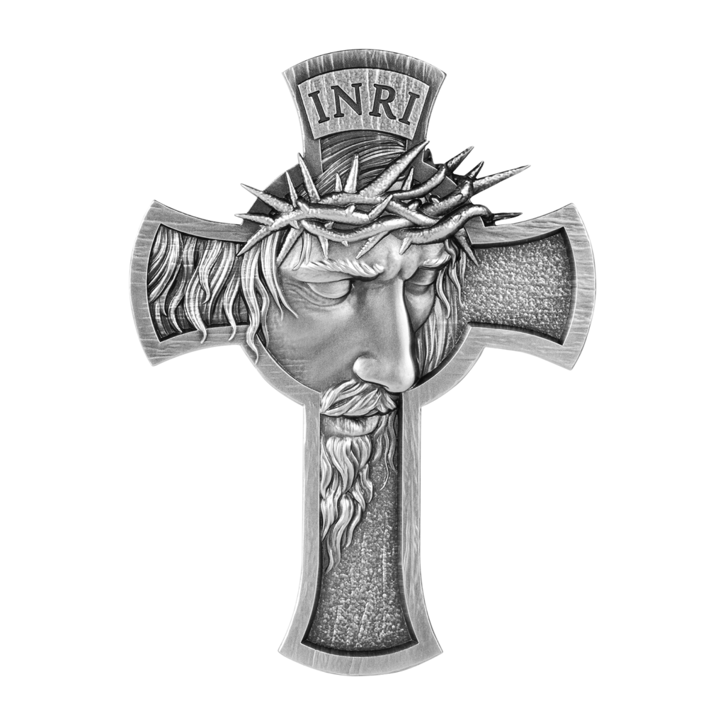 Jesus Cross 5 Oz Silver Coin Antiqued Finished Precious Metal jesus-cross-5-oz-silver-coin-antiqued-finished-precious-metal